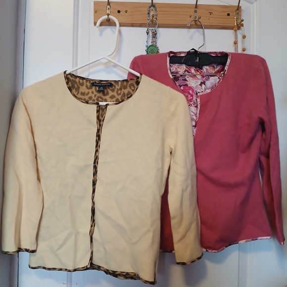 Banana Republic Factory Sweaters - Banana Republic Factory Cream and Pink Cardigans
